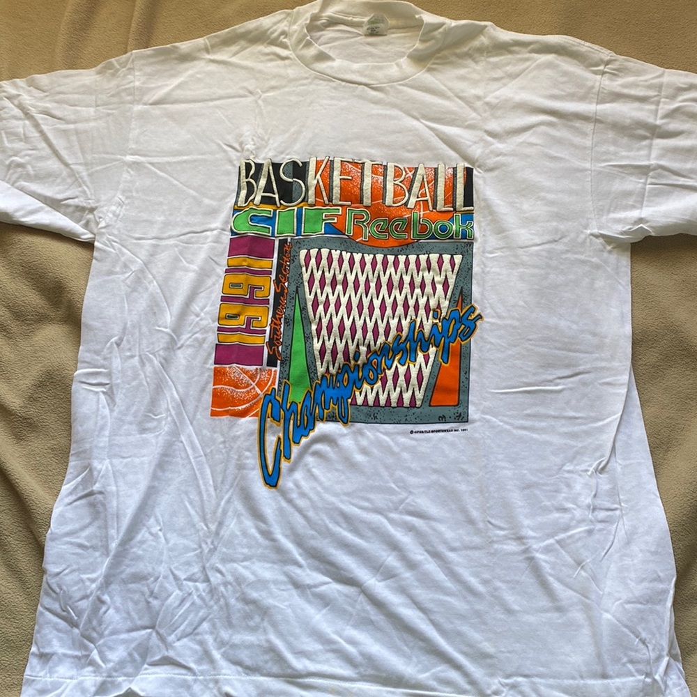 🏀RARE 1991 C.I.F. REEBOK Basketball Southern Section Championships Shirt⛹️ - Picture 1 of 8
